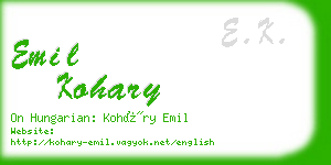 emil kohary business card